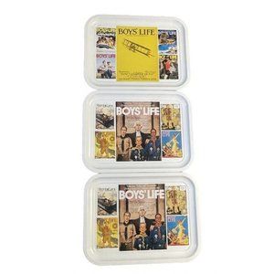 Boy Scouts Boys Life Metal Tray Vintage TV Tray BSOA Vintage Lot of 3